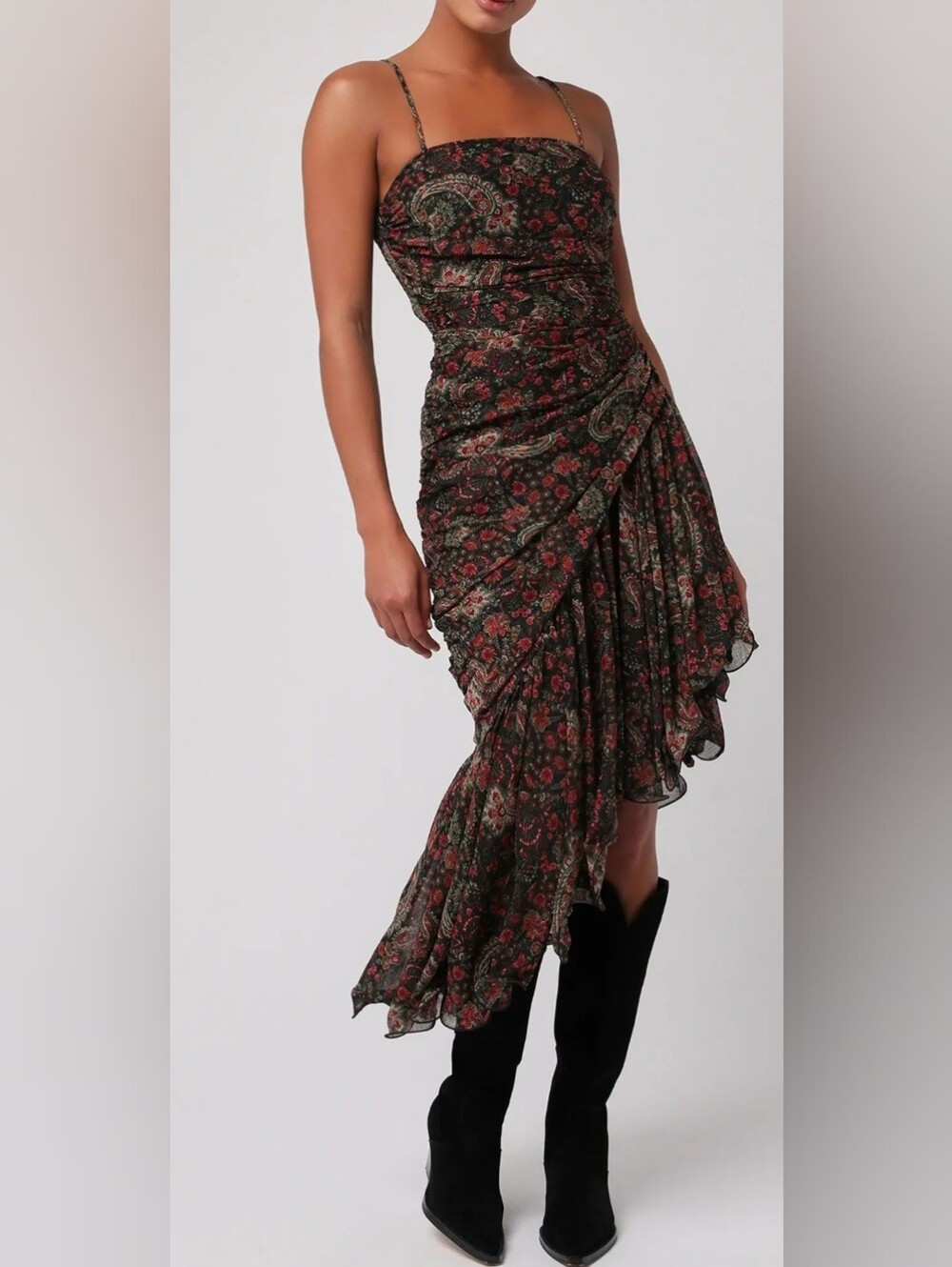 Lulus Ashton Paisley High-Low Dress, BNWT, Size S